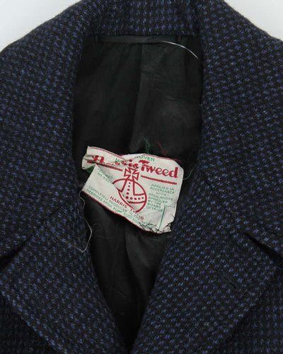 Vintage 80's Harris Tweed Wool Blend Heavyweight Overcoat - M