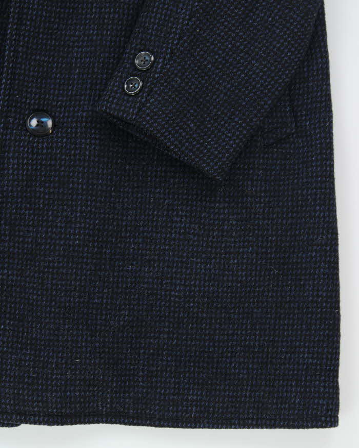Vintage 80's Harris Tweed Wool Blend Heavyweight Overcoat - M