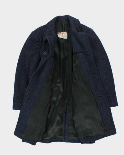 Vintage 80's Harris Tweed Wool Blend Heavyweight Overcoat - M