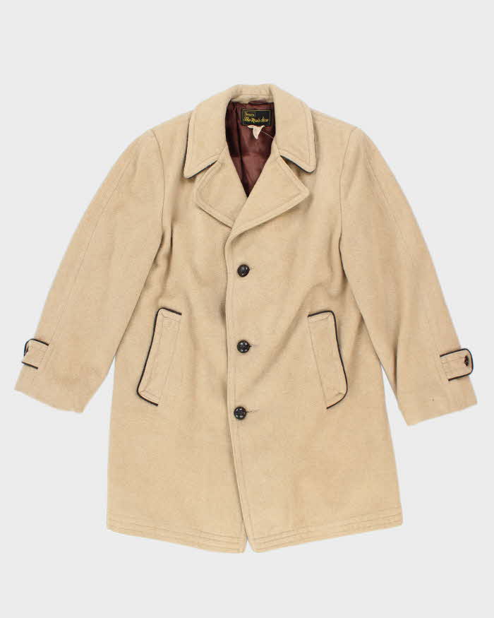 Vintage 80's Sears Heavyweight Wool Overcoat - M