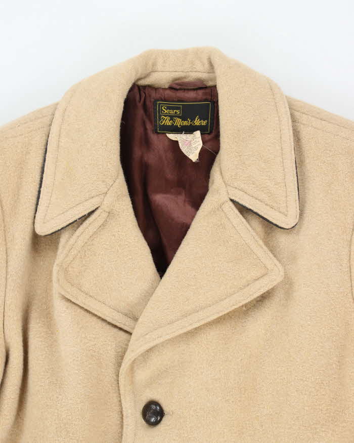 Vintage 80's Sears Heavyweight Wool Overcoat - M