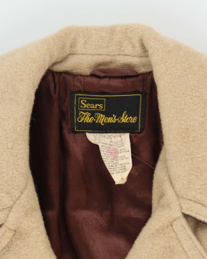 Vintage 80's Sears Heavyweight Wool Overcoat - M