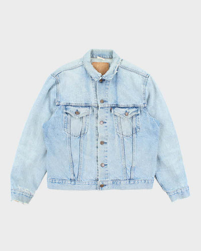 Vintage 90's Pre Distressed Light Wash Denim Jacket - M