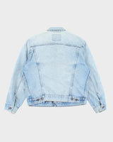Vintage 90's Pre Distressed Light Wash Denim Jacket - M