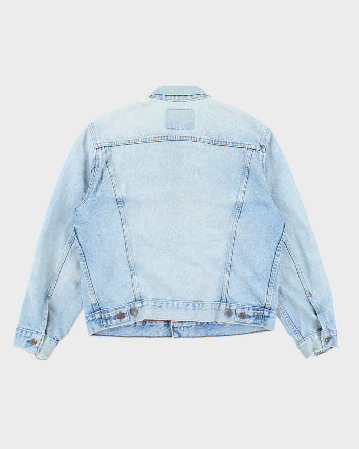 Vintage 90's Pre Distressed Light Wash Denim Jacket - M