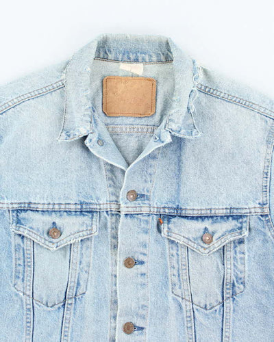 Vintage 90's Pre Distressed Light Wash Denim Jacket - M