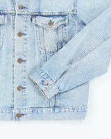 Vintage 90's Pre Distressed Light Wash Denim Jacket - M