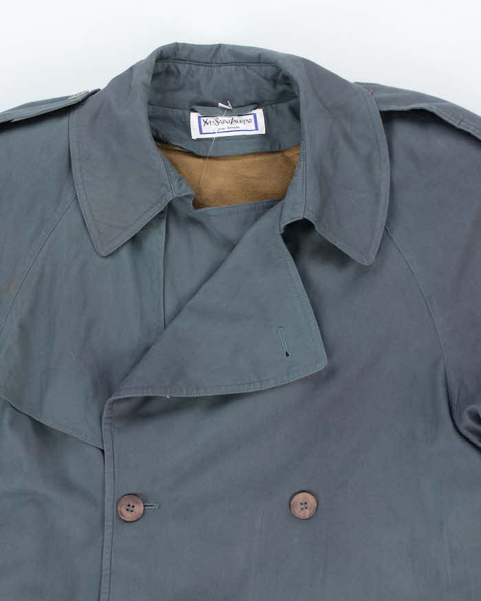Vintage 80's Yves Saint Laurent Heavyweight Button Up Overcoat - L