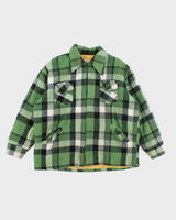 Vintage 80's Stagwear Heavyweight Wool Zip Up Flannel Shirt - XL