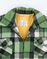 Vintage 80's Stagwear Heavyweight Wool Zip Up Flannel Shirt - XL