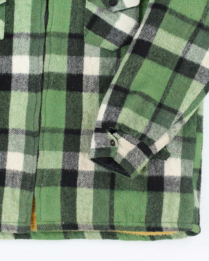 Vintage 80's Stagwear Heavyweight Wool Zip Up Flannel Shirt - XL