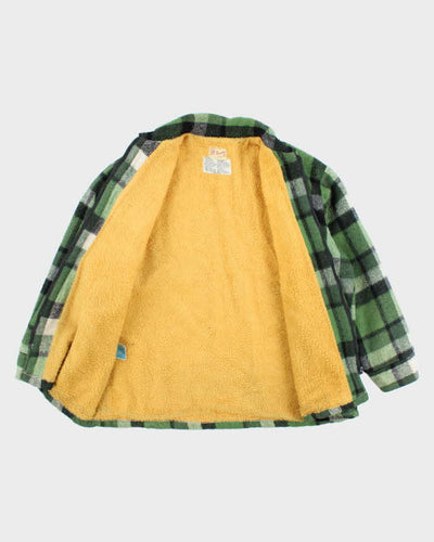 Vintage 80's Stagwear Heavyweight Wool Zip Up Flannel Shirt - XL