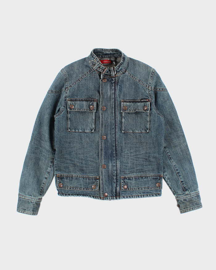 Vintage Y2K Buffalo Multi Pocket Biker Denim Jacket - M