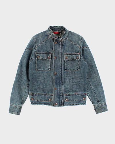 Vintage Y2K Buffalo Multi Pocket Biker Denim Jacket - M