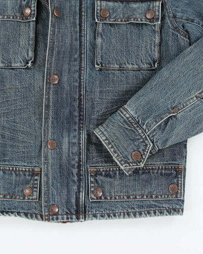 Vintage Y2K Buffalo Multi Pocket Biker Denim Jacket - M