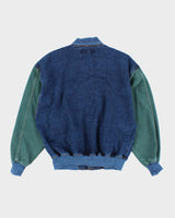 Vintage 90's Gunman Denim Baseball Varsity Jacket - M