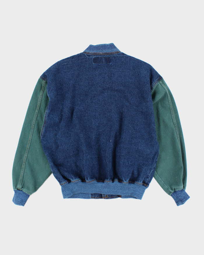 Vintage 90's Gunman Denim Baseball Varsity Jacket - M