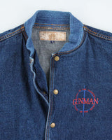 Vintage 90's Gunman Denim Baseball Varsity Jacket - M