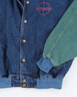 Vintage 90's Gunman Denim Baseball Varsity Jacket - M