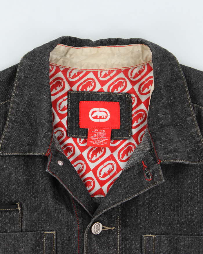 Vintage Y2K Ecko Oversized Dark Grey Wash Denim Jacket - XL