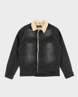 Vintage 90's Wrangler Quilted Dark Grey Wash Denim Jacket - XL