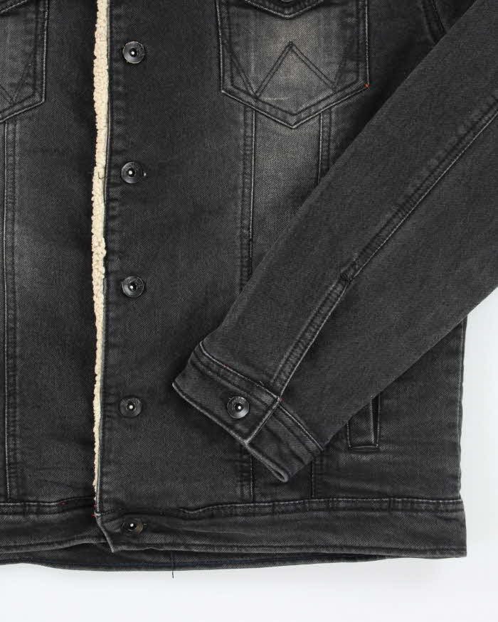 Vintage 90's Wrangler Quilted Dark Grey Wash Denim Jacket - XL