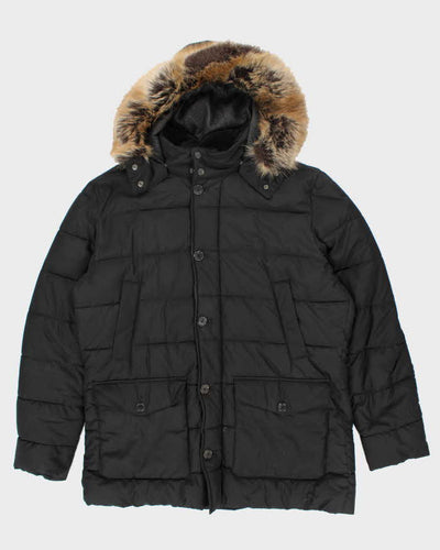 Vintage Barbour Insulated Faux Fur Hooded Bomber Jacket - XXL