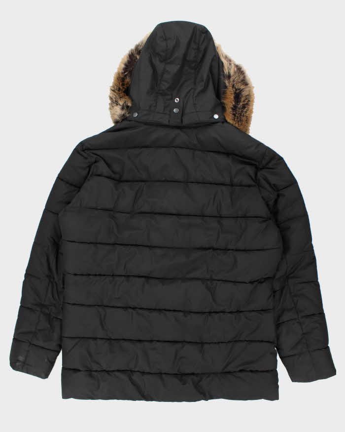 Vintage Barbour Insulated Faux Fur Hooded Bomber Jacket - XXL