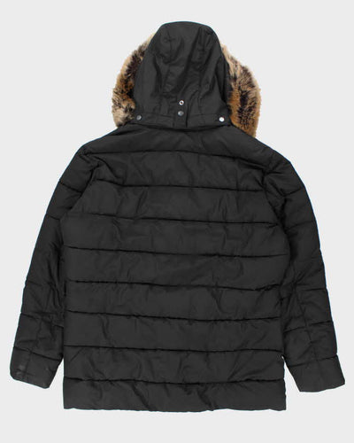 Vintage Barbour Insulated Faux Fur Hooded Bomber Jacket - XXL