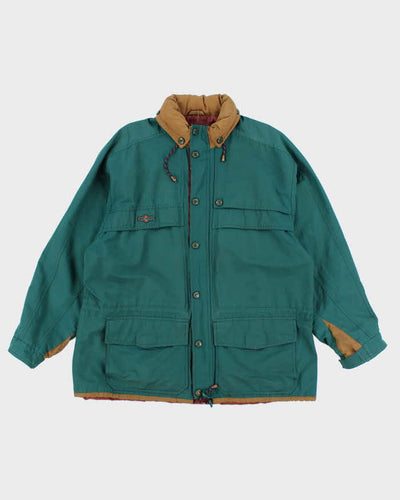 Vintage 90's Columbia Button Up Hidden Hood Anorak Jacket - L