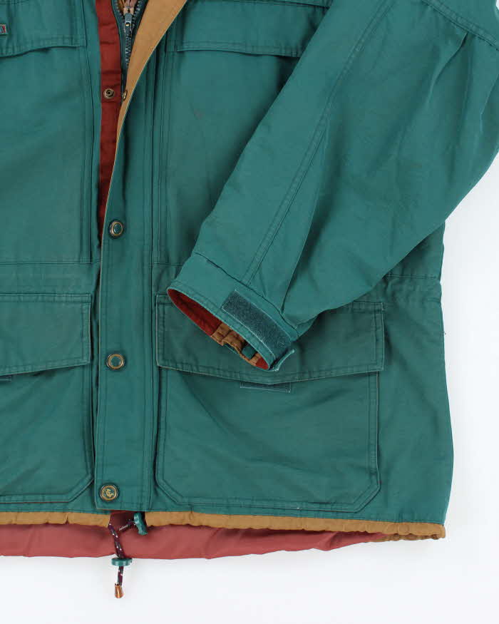 Vintage 90's Columbia Button Up Hidden Hood Anorak Jacket - L