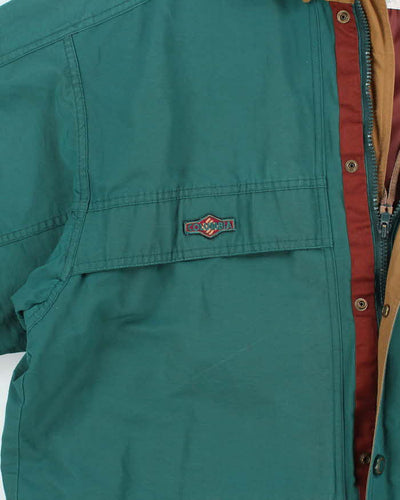 Vintage 90's Columbia Button Up Hidden Hood Anorak Jacket - L