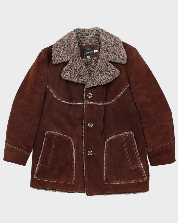 Vintage JC Penny Suede Fur Lined Jacket - L