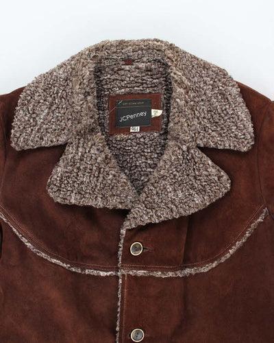 Vintage JC Penny Suede Fur Lined Jacket - L