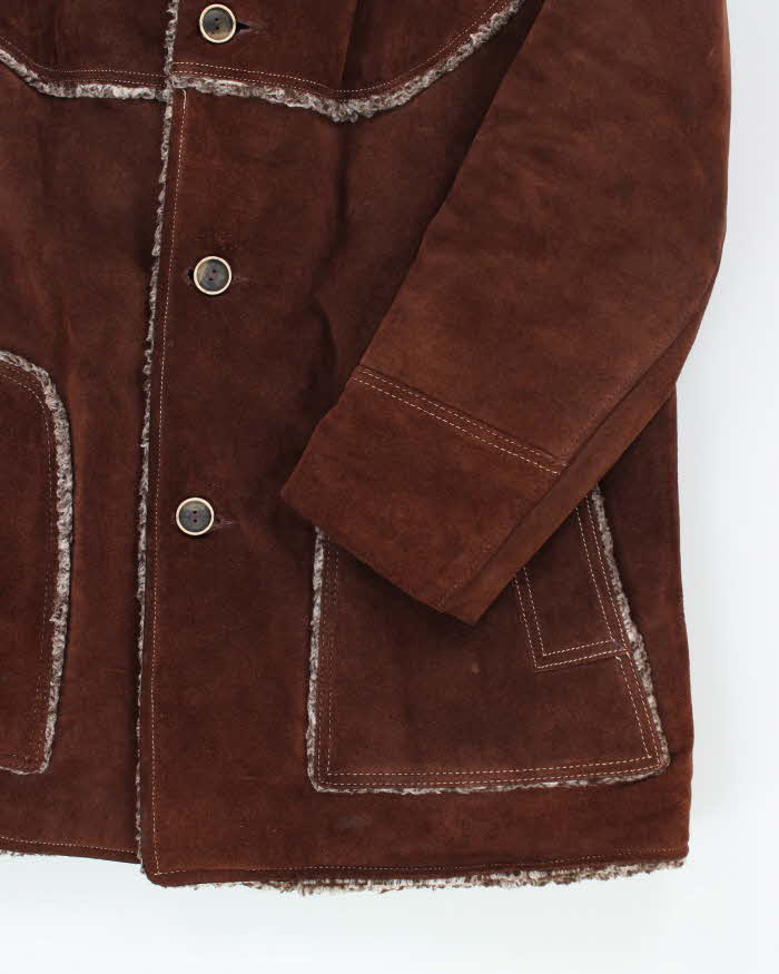 Vintage JC Penny Suede Fur Lined Jacket - L