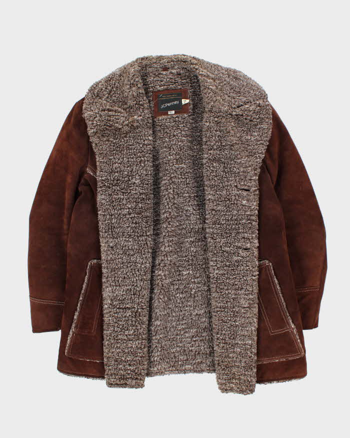Vintage JC Penny Suede Fur Lined Jacket - L