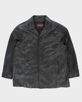 Vintage 90's Danier Heavyweight Button Up Leather Jacket - XXL