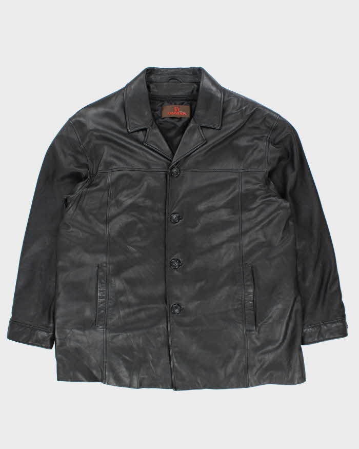 Vintage 90's Danier Heavyweight Button Up Leather Jacket - XXL