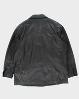 Vintage 90's Danier Heavyweight Button Up Leather Jacket - XXL