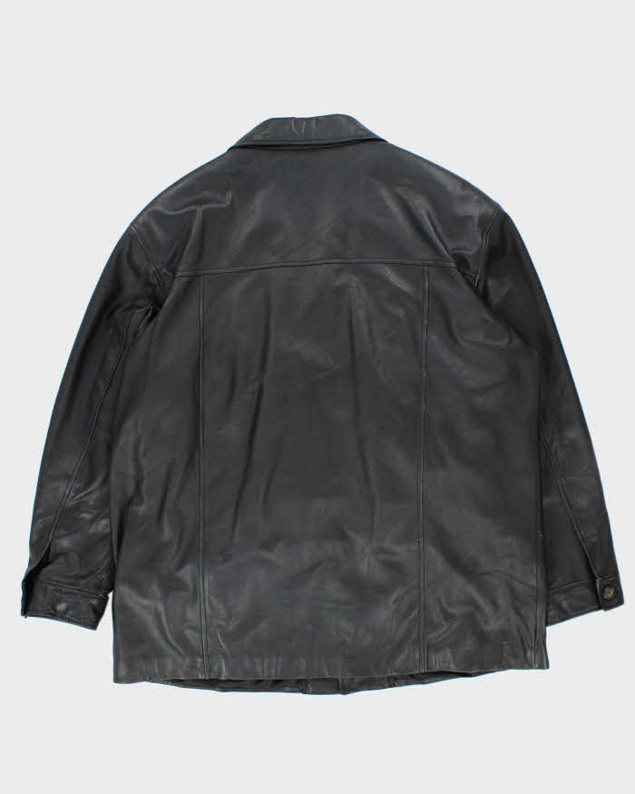 Vintage 90's Danier Heavyweight Button Up Leather Jacket - XXL