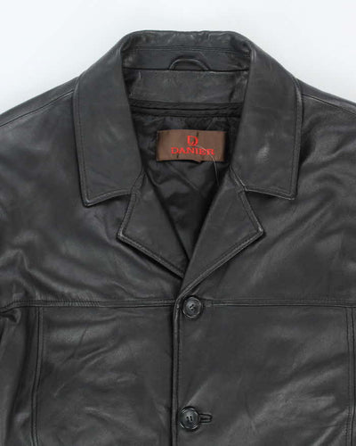Vintage 90's Danier Heavyweight Button Up Leather Jacket - XXL