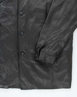 Vintage 90's Danier Heavyweight Button Up Leather Jacket - XXL