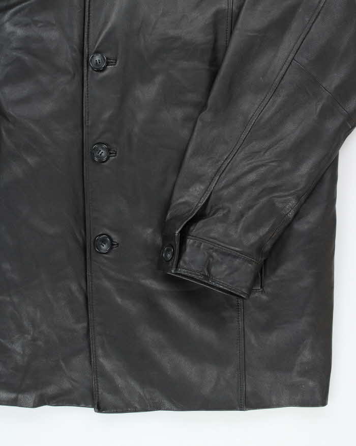 Vintage 90's Danier Heavyweight Button Up Leather Jacket - XXL