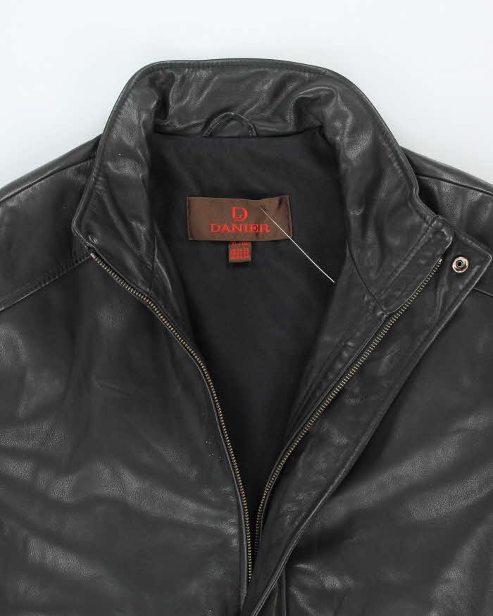 Vintage 90's Danier Heavyweight Zip Up Leather Jacket - XL