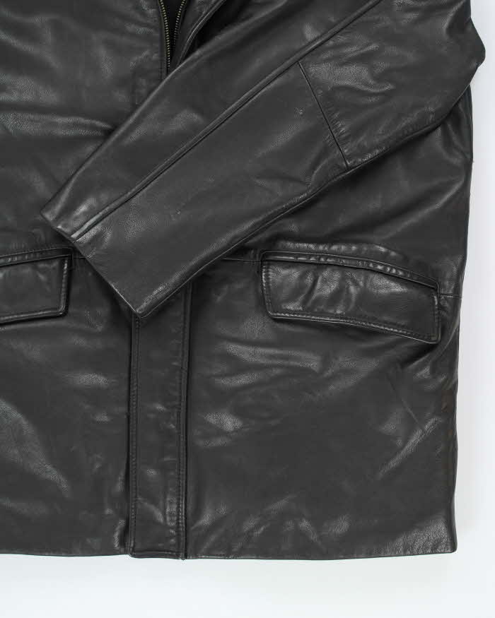 Vintage 90's Danier Heavyweight Zip Up Leather Jacket - XL
