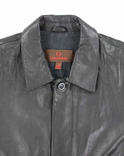 Vintage 90's Danier Heavyweight Snap Button Leather Jacket - L