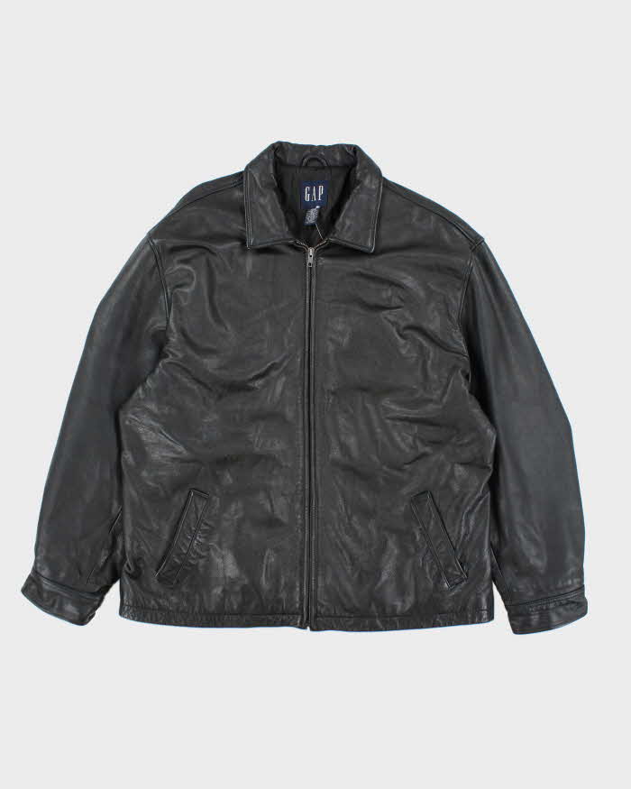 Vintage 2000's GAP Heavyweight Zip Up Leather Jacket - XXL
