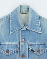 Vintage 70's Roebucks Light Wash Button Up Denim Jacket - S