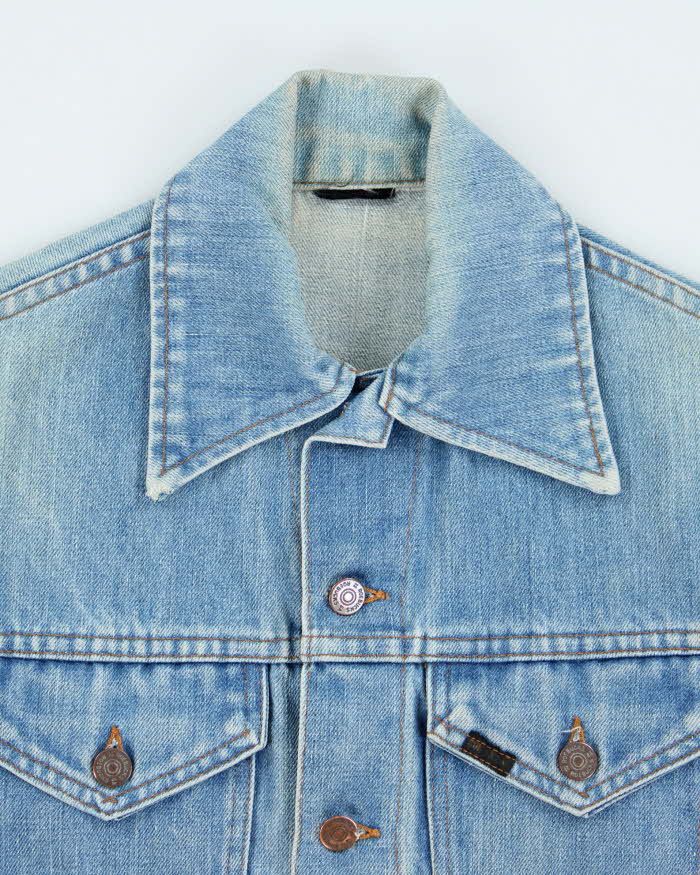 Vintage 70's Roebucks Light Wash Button Up Denim Jacket - S