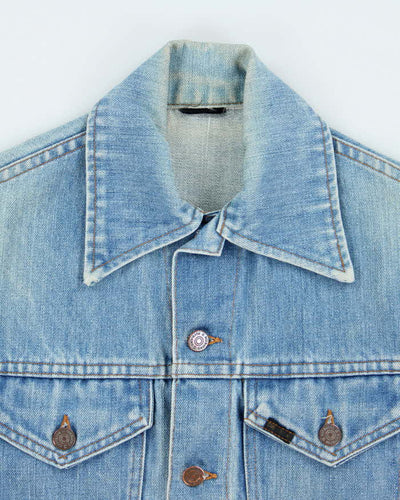 Vintage 70's Roebucks Light Wash Button Up Denim Jacket - S